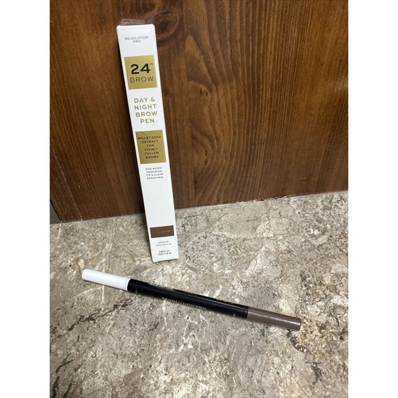 Revolution Pro 24 Brow Day & Night Brow Pen Duo Warm Brown Full Size - Picture 1 of 6